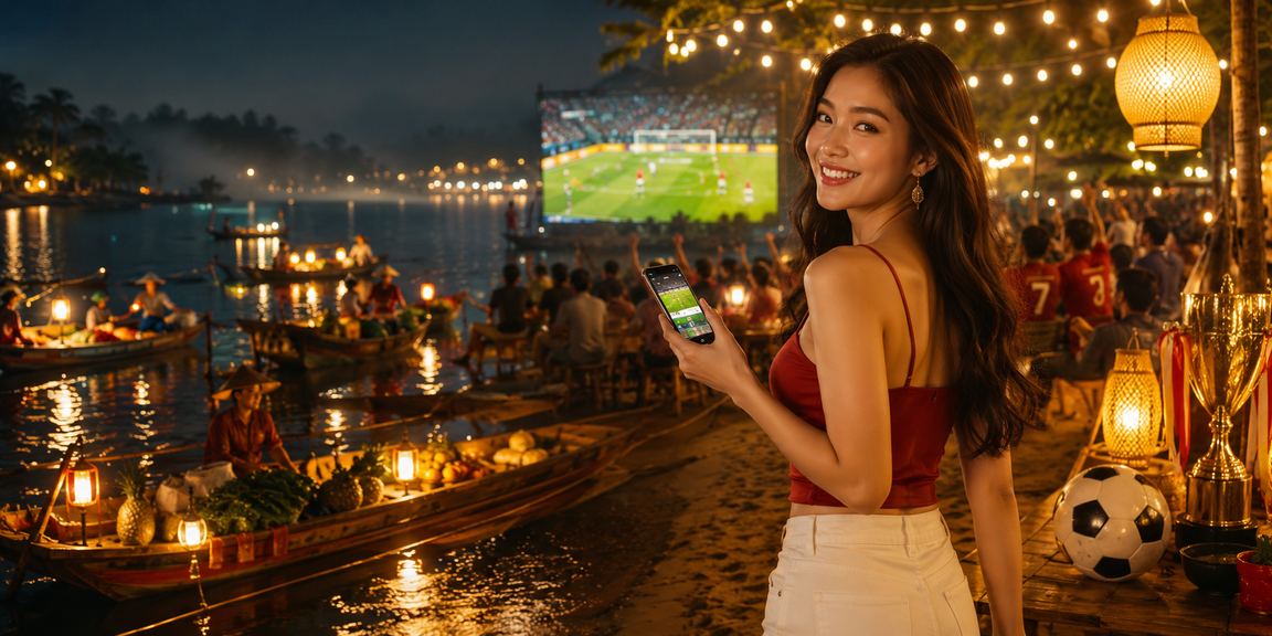Người hâm mộ bóng đá xem trận đấu tại chợ đêm Đà Lạt qua cpc2